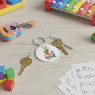 Clown Playing The Guitar Key Ring