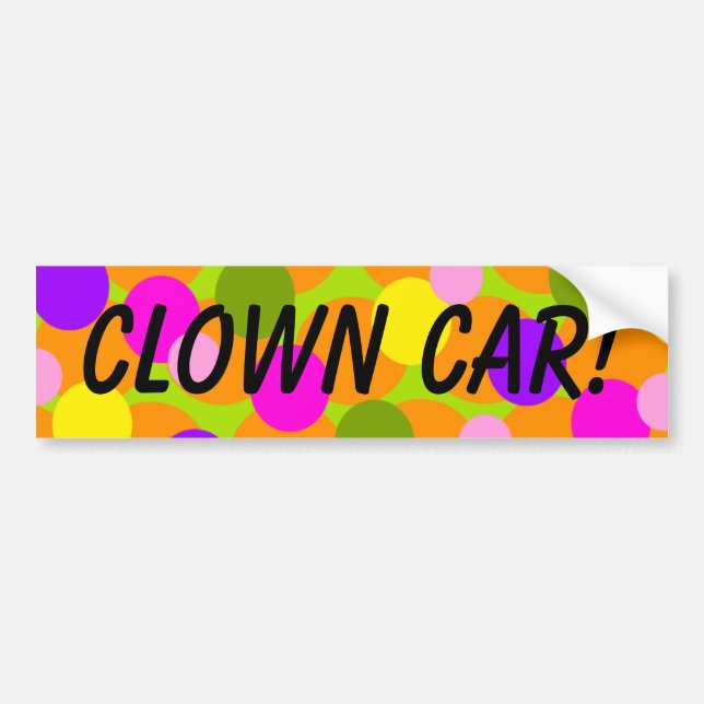 Clown Polkadot Gumballs Clown Car Bumper Sticker (Front)