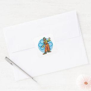 Clown Posing Square Sticker