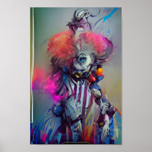 CLOWN QUEEN  fantasy art illustration poster