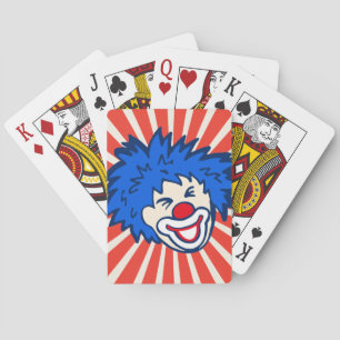 Clown red blue fun party playing cards