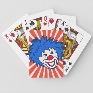 Clown red blue fun party playing cards