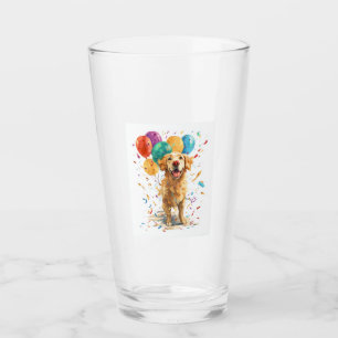 Clown Retriever � Circus Dog with Balloons Glass