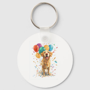 Clown Retriever � Circus Dog with Balloons Key Ring