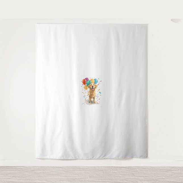 Clown Retriever – Circus Dog with Balloons Tapestry (Front)