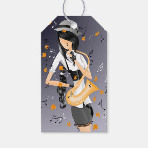Clown Saxophonist Yellow & Grey Gift Tags