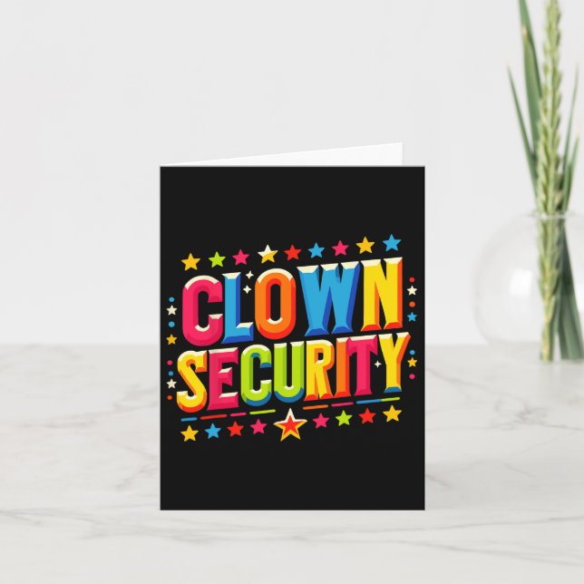 Clown Security Halloween Costume  Card (Front)