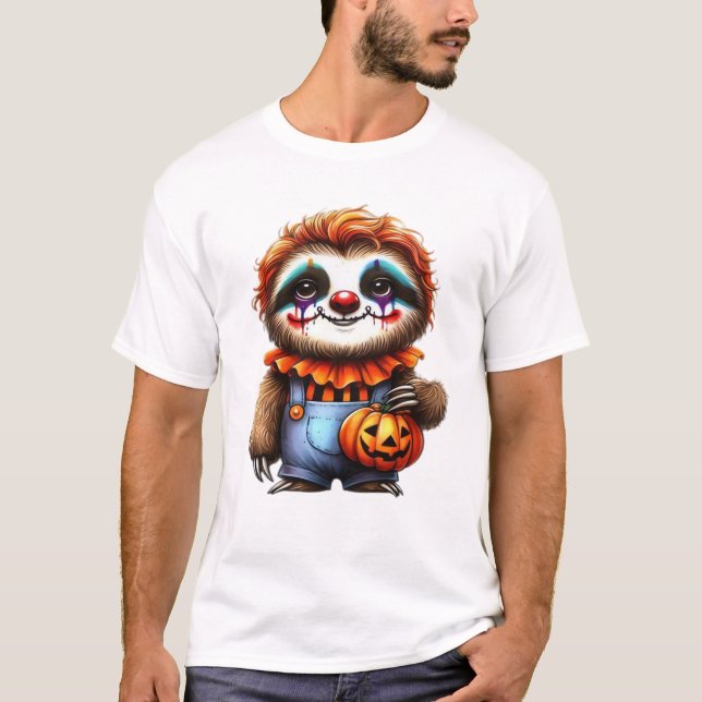 Clown Sloth Halloween Oversized T-Shirt (Front)