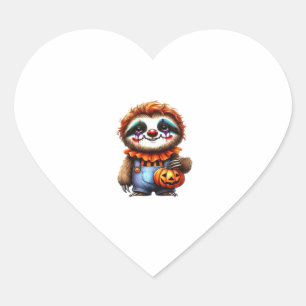 Clown Sloth Halloween Oversized T-Shirt Heart Sticker