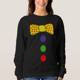 Clown Tie Costume Circus Rainbow Halloween Carniva Sweatshirt