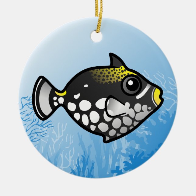 Clown Triggerfish Ceramic Tree Decoration (Front)