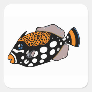 Clown Triggerfish Square Sticker