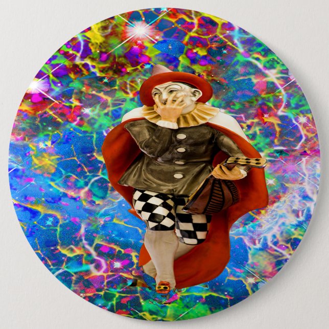 Clown Troubadour 6 Cm Round Badge (Front)