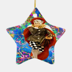 Clown Troubadour Ceramic Tree Decoration