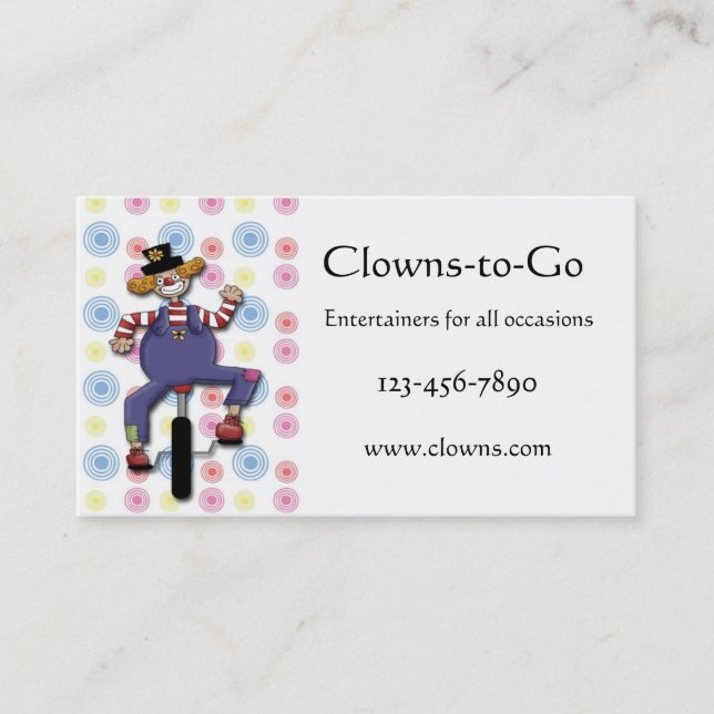 Clown Unicycle Business Card (Front)
