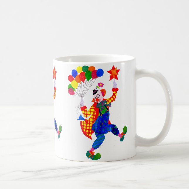 'Clown' White Mug (Right)