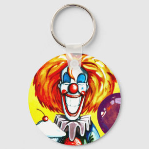 Clown with Pie Painting Key Ring