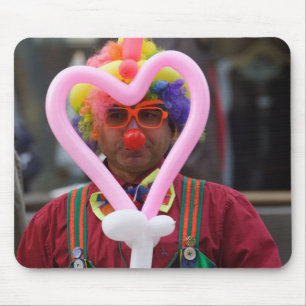 Clown With Pink Heart Mouse Mat