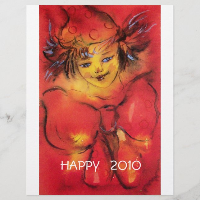 CLOWN WITH RED BOW / Happy New Year's Eve Flyer (Front)