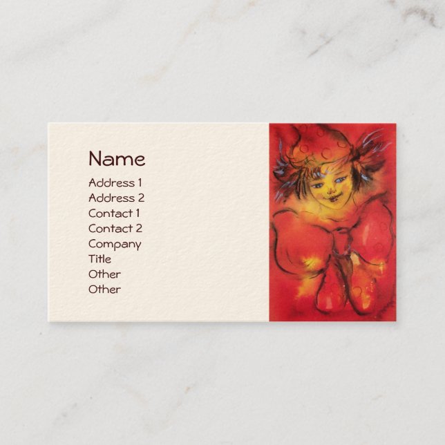 CLOWN WITH RED RIBBON BUSINESS CARD (Front)