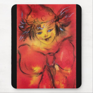 CLOWN WITH RED RIBBON MOUSE MAT