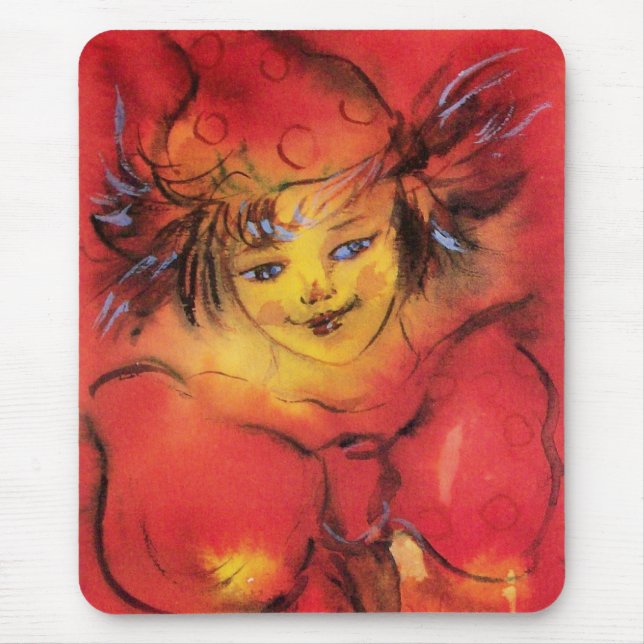 CLOWN WITH RED RIBBON MOUSE MAT (Front)