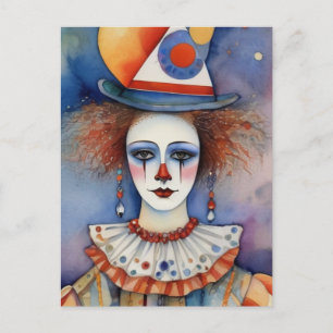 Clown Woman Postcard