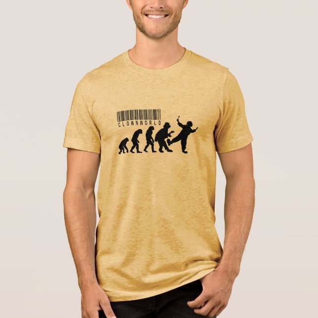 Clown World Evolution Parody Tri-Blend Shirt (Front)