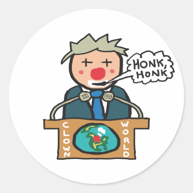 Clown World Honk Honk Classic Round Sticker (Front)