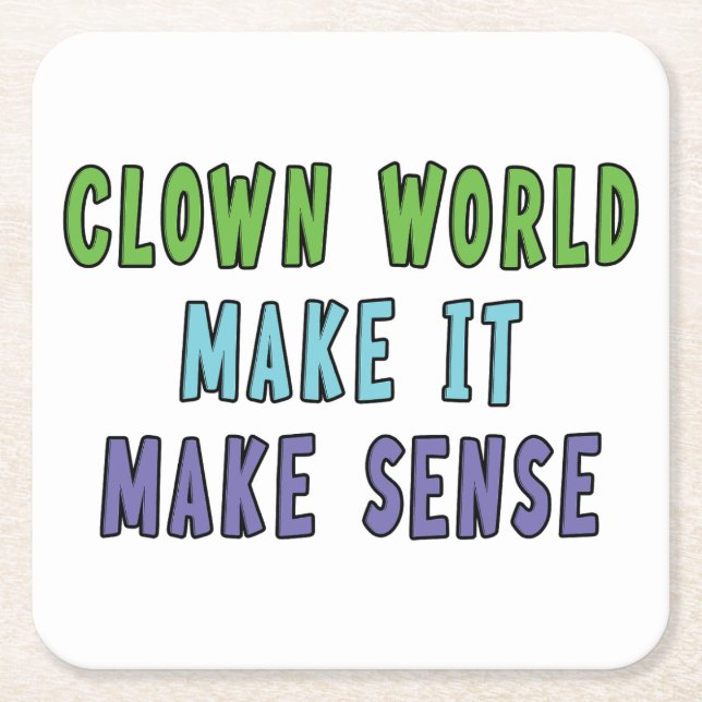 Clown World  Square Paper Coaster (Front)
