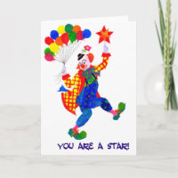 Clown 'You are a star' card