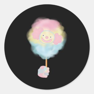 Clowncore Clown Cotton Candy Classic Round Sticker