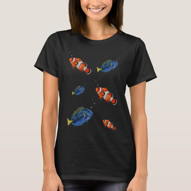 Clownfish & BlueTang fish T-Shirt (Front)