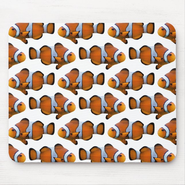 Clownfish Frenzy Mousemat (White) (Front)