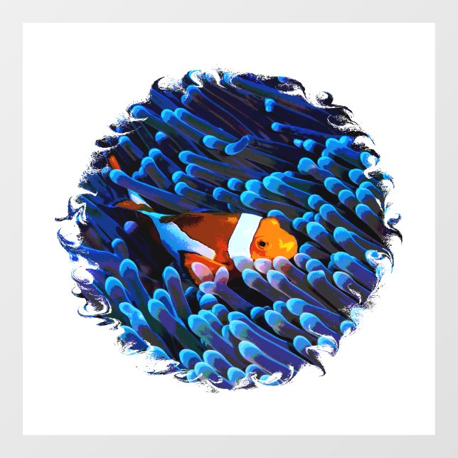 Clownfish In An Anemone Window Cling (Sheet)
