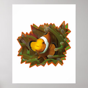 Clownfish in Anemone * Starburst Photo Design Poster