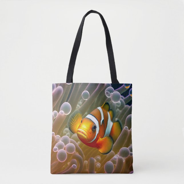 Clownfish in Sea Anemone Tote Bag (Front)