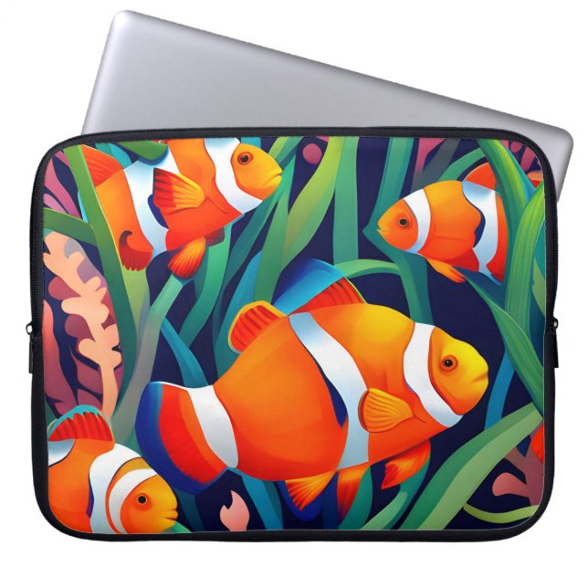 Clownfish In Seaweed Laptop Sleeve (Front)