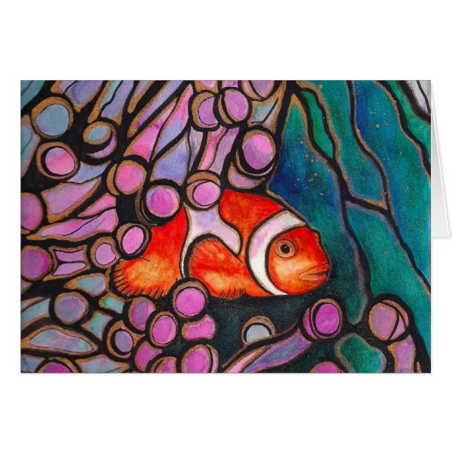 Clownfish Sea Anemone "Stained Glass" design! (Front Horizontal)