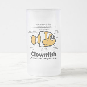Clownfish Statistics Frosted Glass Beer Mug