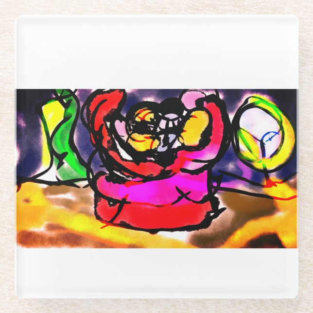 Clownfish summer  glass coaster (Front)