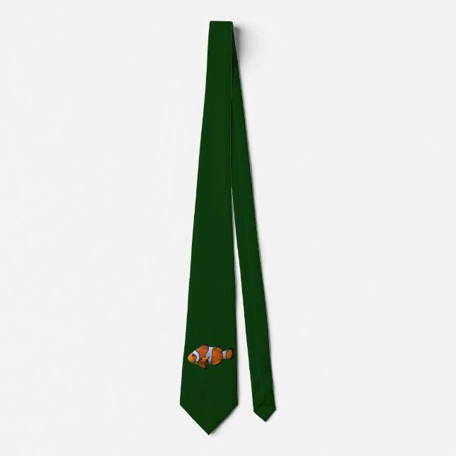 Clownfish Tie Double Sided (Dark Green) (Front)
