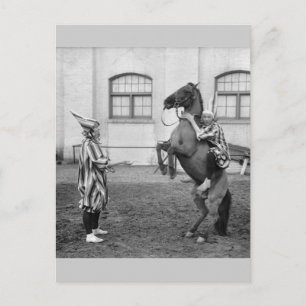 Clowning Around on a Horse, 1915 Postcard
