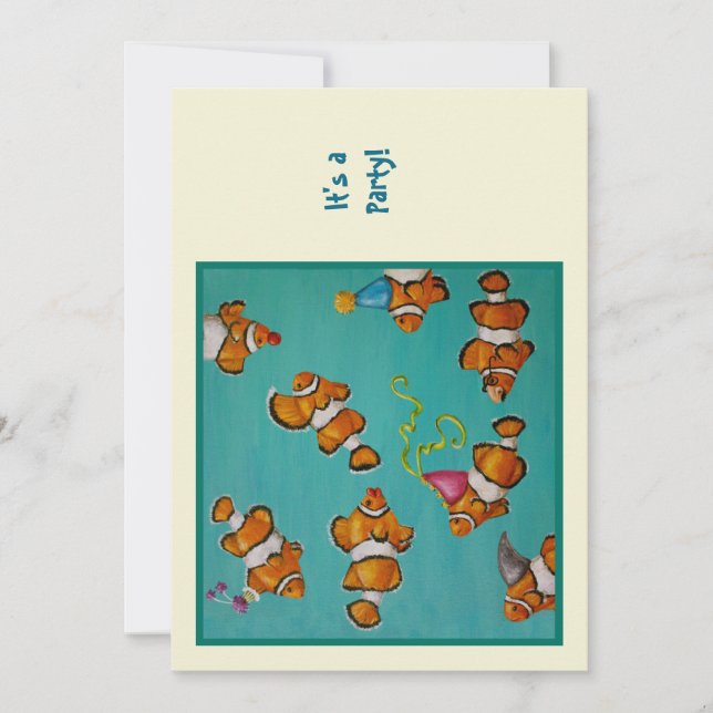 Clowning Fish Birthday invitation to customise (Front)