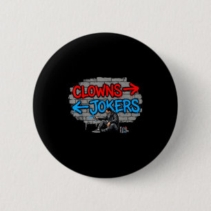 Clowns and jokers graffiti street art direction 6 cm round badge