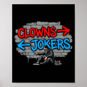 Clowns and jokers graffiti street art direction poster