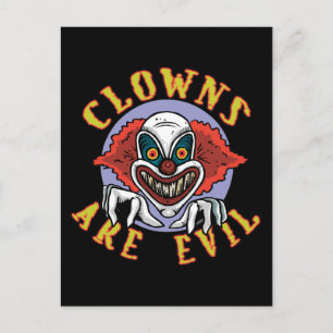 Clowns are Evil Postcard