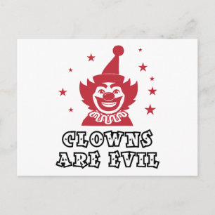 Clowns Are Evil Postcard