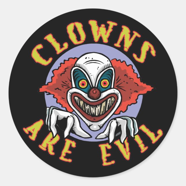 Clowns are Evil Stickers/Envelope Seals (Front)