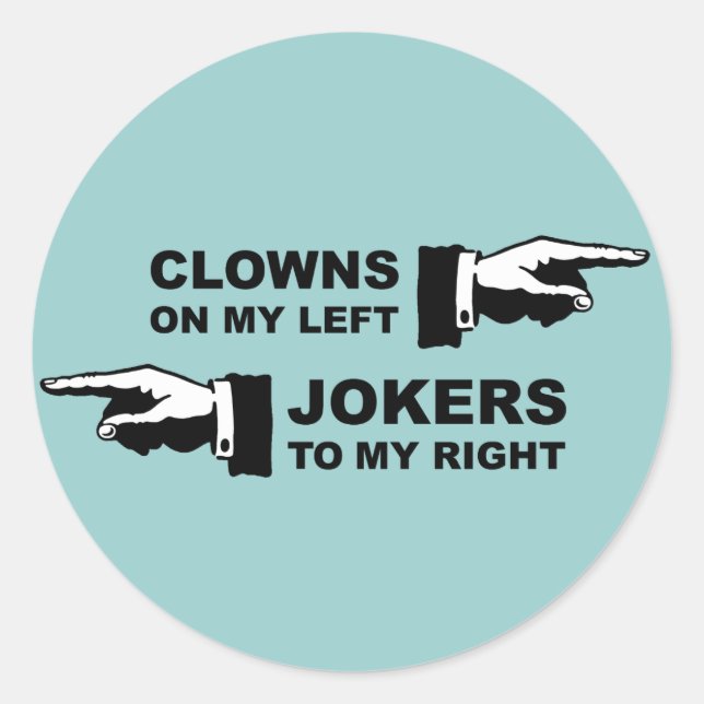 Clowns & Jokers Humour Classic Round Sticker (Front)